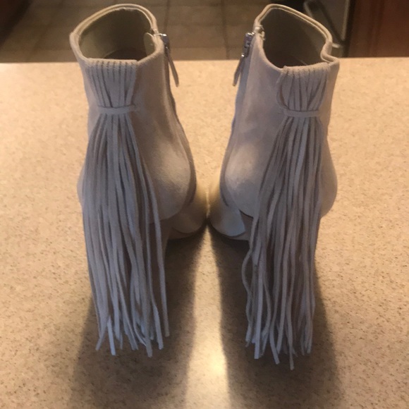 Sam Edelman Cream Ankle Booties w/ Tassel - Picture 3 of 8